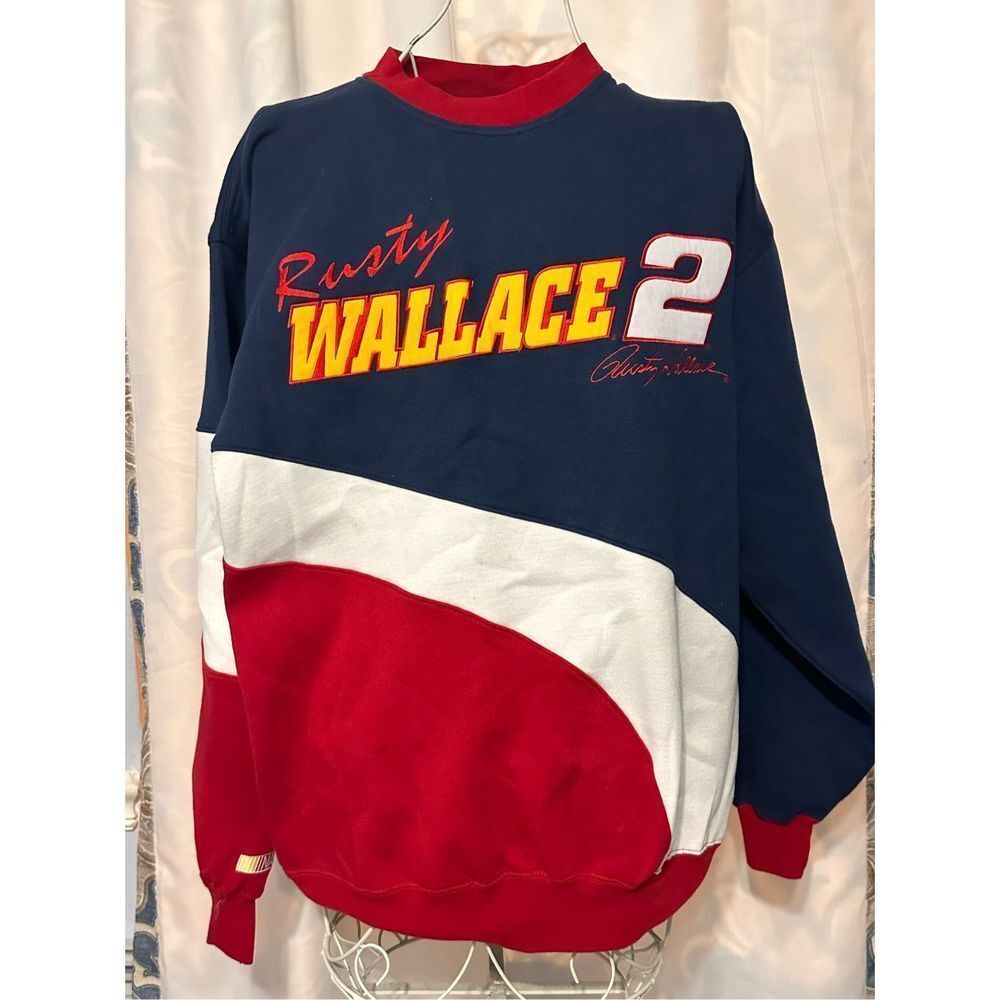 Nascar Crewneck Sweater - Navy, Red, White
